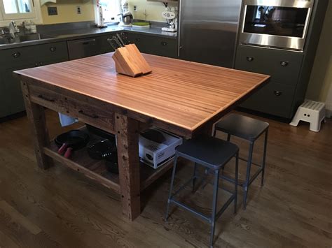Butcher block kitchen island : r/woodworking