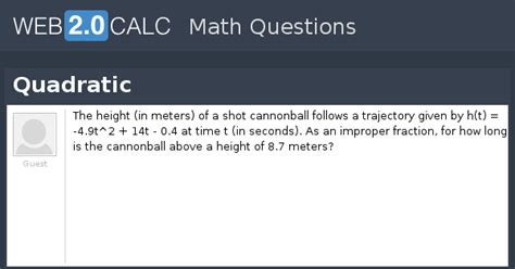 View question - Quadratic
