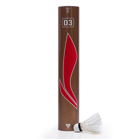 Li-Ning D3 Badminton Feather Shuttlecock, Speed 76 – 12 Pieces (Pack o ...