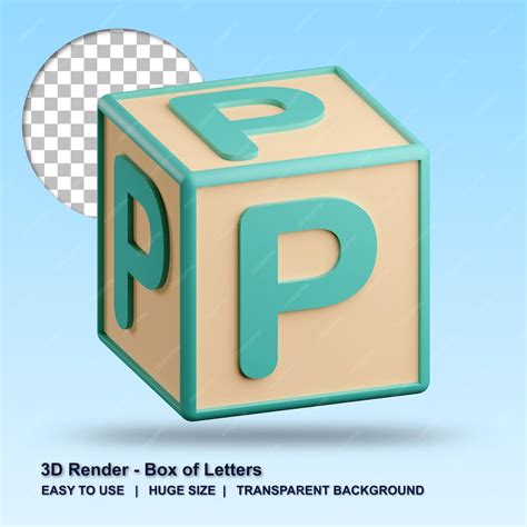 Premium PSD | 3d letter p illustration with transparent background