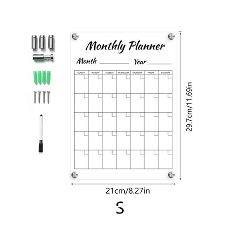 HIABIO Reusable Calendar Whiteboard Weekly Planner Acrylic Dry Erase ...