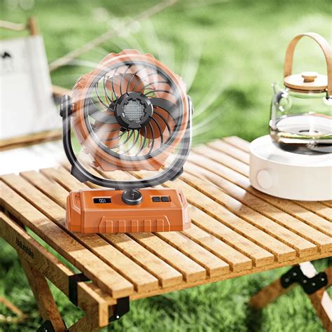 Outdoor Oscillating Fan with 100 Speeds,6000mAh Rechargeable Battery ...