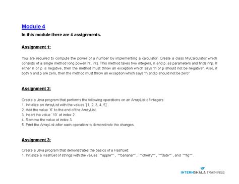 Module 4 Assignments - Programming with Java Concepts and Exceptions ...