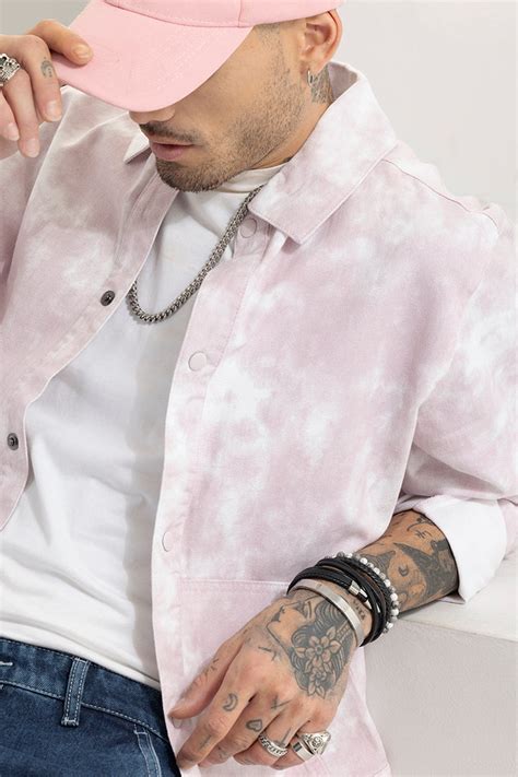 Buy Men's Colourcloud Pink Jacket Online | SNITCH