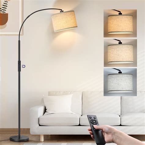 CNXIN Arc Floor Lamps with Remote Control and Stepless Dimmable Color ...