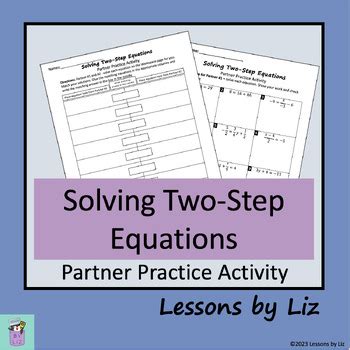 Image result for Solving Two-Step Equations Practice