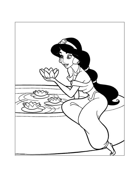 Jasmine Aladdin Coloring Page Printable