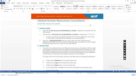 Image result for Access Module 1 Sam Project a Tutorial