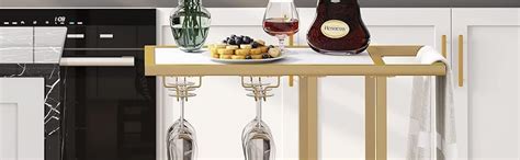 UNIQUE ART INTERNATIONAL Gold Bar Cart Modern Small Wine Serving Bar ...