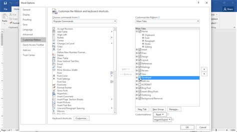 Image result for Word Options Dialog Box