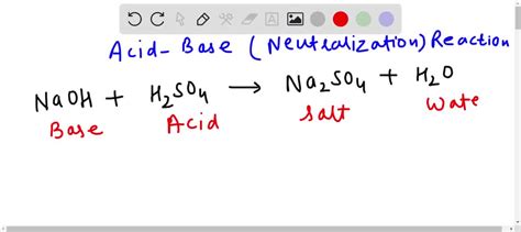 [Solved] H2SO4 + NaOH --> Na2SO4 + H20 Left H=3 ---> H= 2 S=1 ...