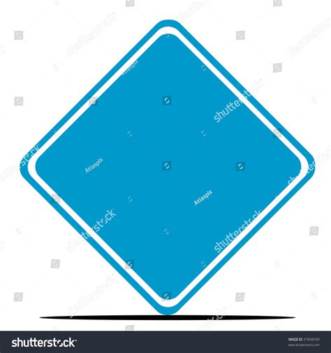 Blank Blue Diamond Shaped Road Sign Stock Illustration 37858783 ...