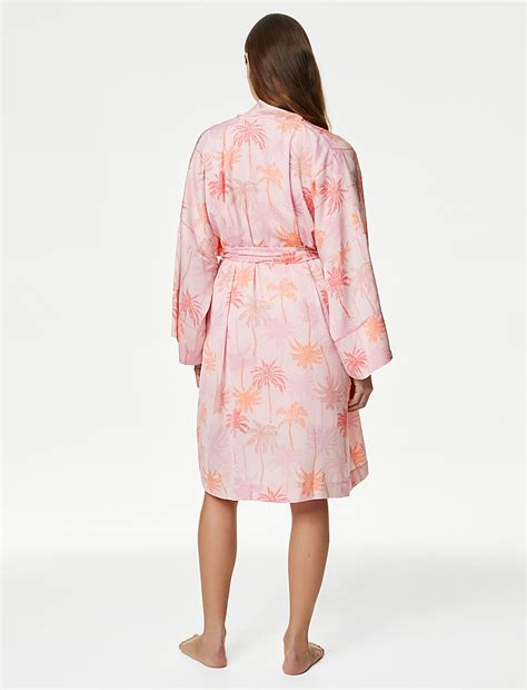 Buy Dream Satin™ Printed Kimono Wrap at Marks & Spencer