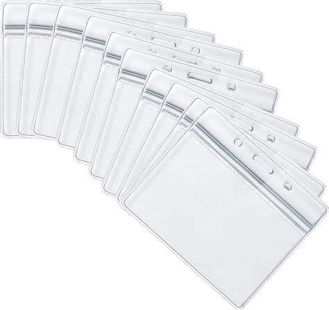 10 PCS Plastic Card Holder, Transparent Clear Horizontal Waterproof ...