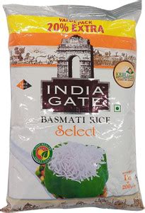 INDIA GATE BASMATI RICE SELECT 1.2 KG PACK OF 1 Basmati Rice (Long ...