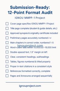 IGNOU MMPP 1 Project (MMPP-001) — Format, Topics & Guide