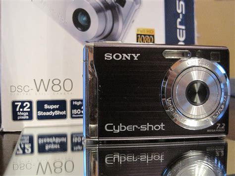 Sony Cybershot DSCW80 7.2MP Digital Camera with 3x Optical Zoom and ...