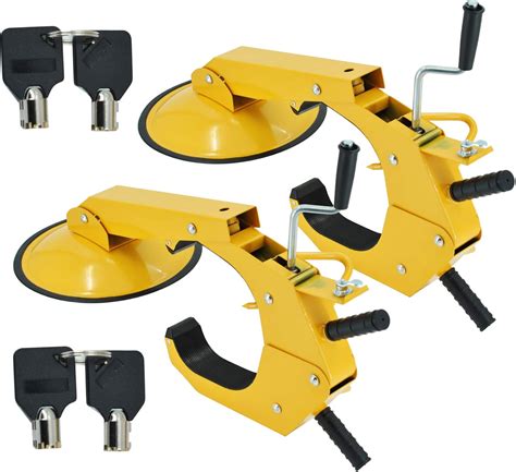 Amazon.com: 2 Pack Trailer Wheel Lock Clamp Boot Adjustable for RV Boat Trailer Truck Auto Car ...