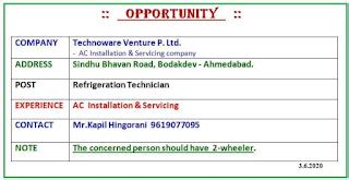 Refrigeration Technician Requirement in Technoware Venture P. Ltd ...