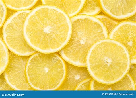 Fresh Lemon Slices Pattern Backgrond, Close Up Stock Image - Image of ...
