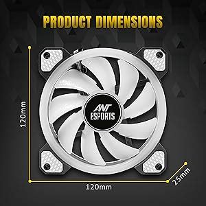 Ant Esports Superflow 120 KIT ARGB Case Fan Pack of 3 ARGB Fans with ...
