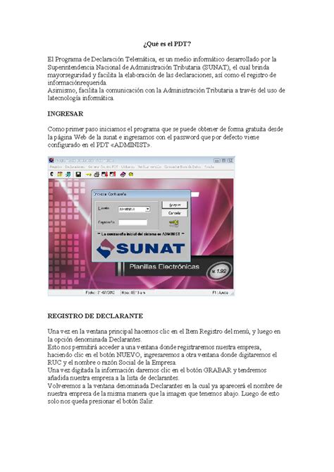 El PDT - PROGRAMA DE DECLARACION TELEMATICA - ¿Qué es el PDT? El ...