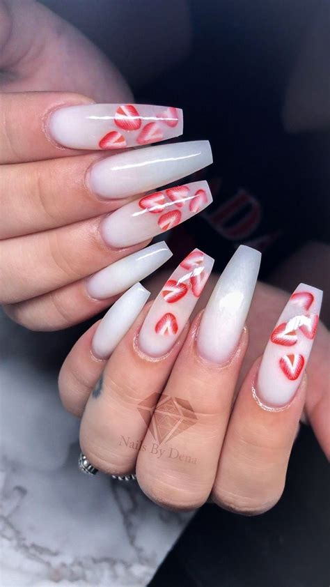 milky acrylic nails