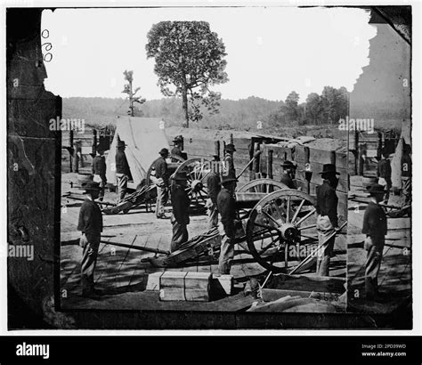Atlanta, Georgia. Sherman's men in Confederate fort. Civil war ...
