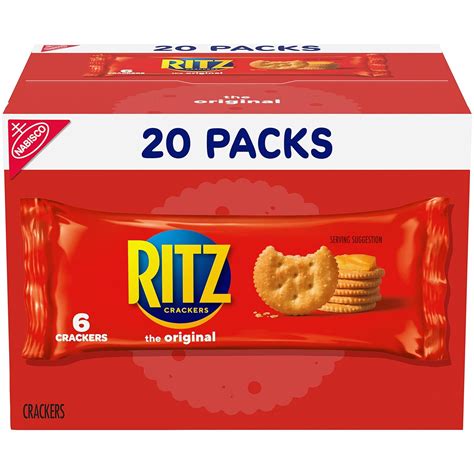 Amazon.com: RITZ Original Crackers, 20 Snack Packs (6 Crackers Per Pack)