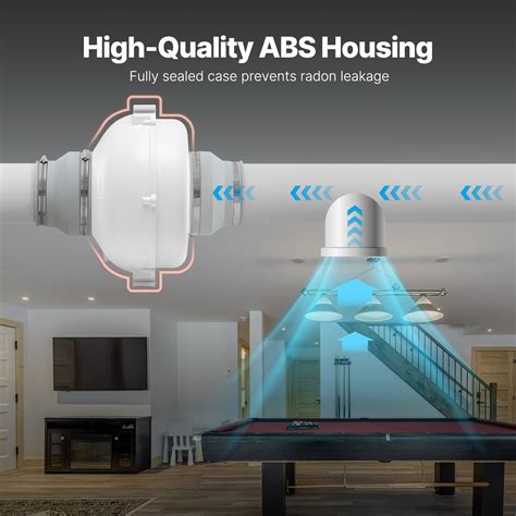 VEVOR Radon Vent Fan - Quiet 380 CFM Radon Mitigation System