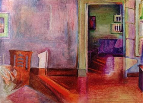 "Vision Corrosion 6": Red Oil Pastel Painting by Banani Karmakar Bhunia ...