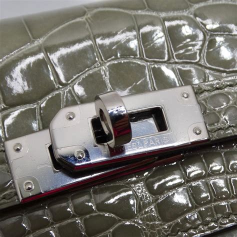 Hermes Kelly Long Wallet Coveted Gris Tourterelle Alligator Palladium ...