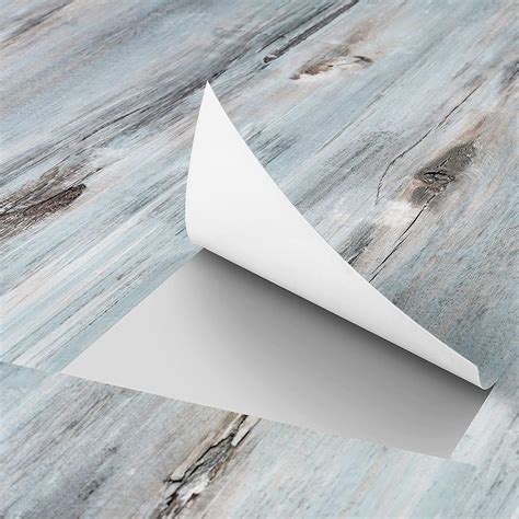 FunStick 6"x36" 30 Pcs Peel and Stick Floor Tile Blue Reclaimed Wood ...