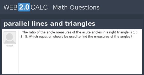 View question - parallel lines and triangles