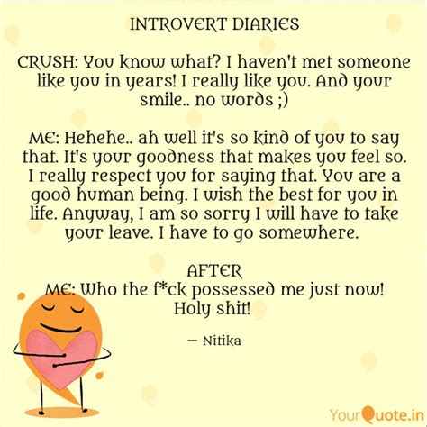 INTROVERT DIARIES CRUSH:... | Quotes & Writings by Nitika Mehra | YourQuote