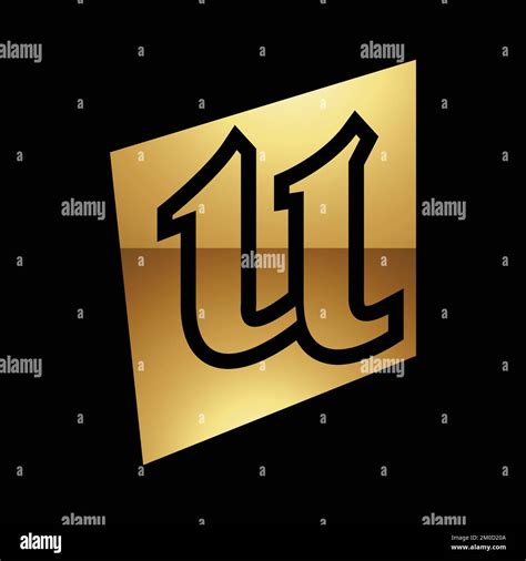 Golden Letter U Symbol on a Black Background - Icon 2 Stock Vector Image & Art - Alamy