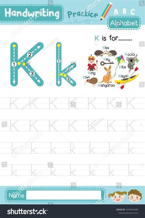 Letter K Uppercase Lowercase Cute Children Stock Vector (Royalty Free ...