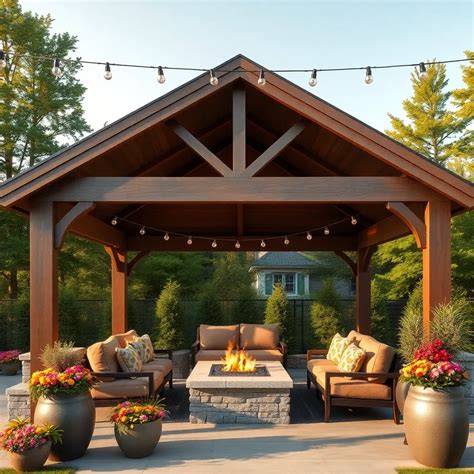 15 Backyard Gazebo Ideas With Fire Pits - Outdoor Shelter Pro