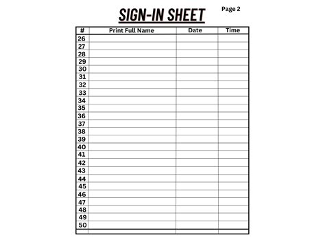 How To Make A Sign In Sheet