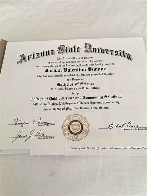 ASU亚利桑那州立大学毕业证展示