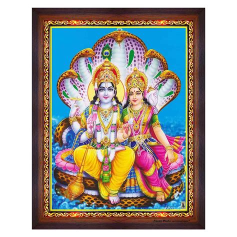 Pavan Photo Laminations Lord Maha Vishnu Bhagwan Mahavishnu Lakshmi ...