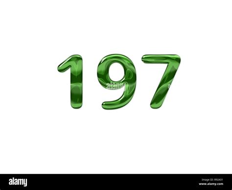 Green Number 197 isolated white background Stock Photo - Alamy