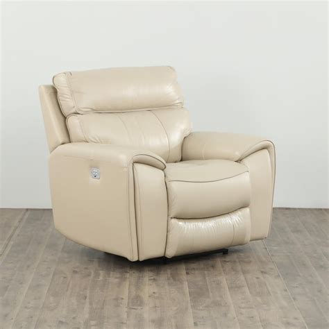 Buy Helsinki Leather 1-Seater Electric Recliner - Beige from Home ...