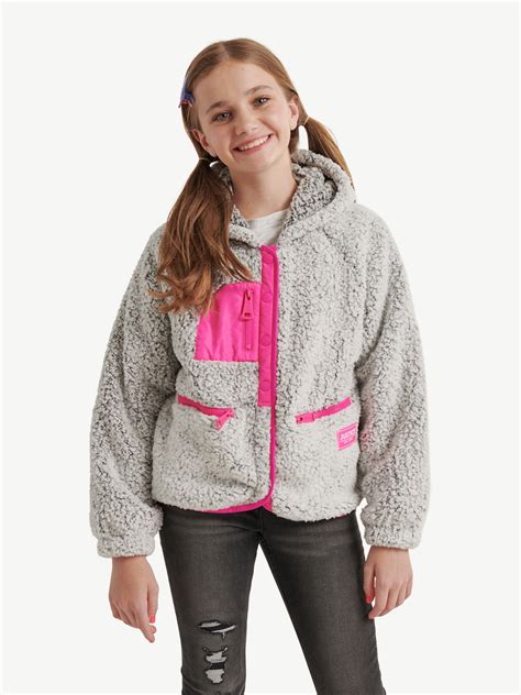 Justice Girls Sherpa Jacket - Faux Fur Lining - Winter Parka - Walmart.com