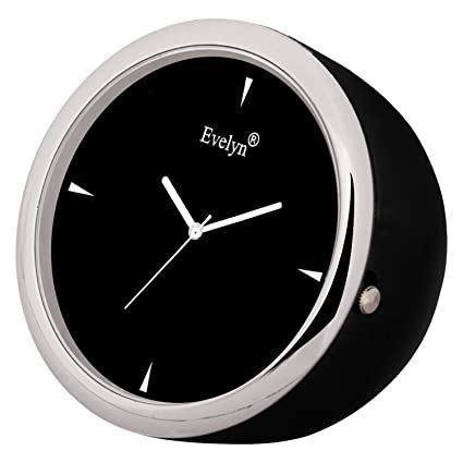Evelyn Analog Table Clock | Classic Small Round Car Dashboard Time Desk ...