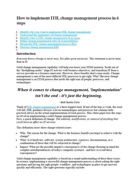 Image result for ITIL Change Management Tutorial