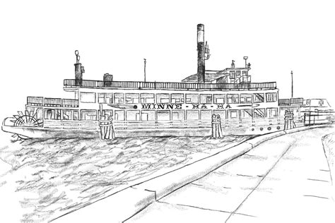 Steam Boat : drawing