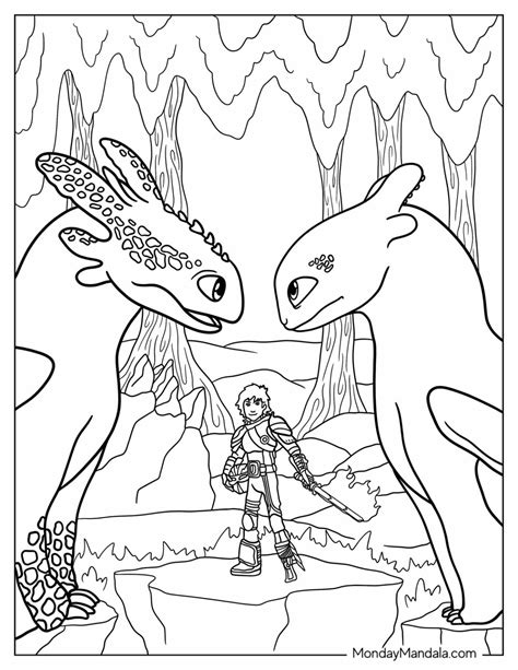 How To Train Your Dragon Coloring Pages Light Fury And Toothless at ...