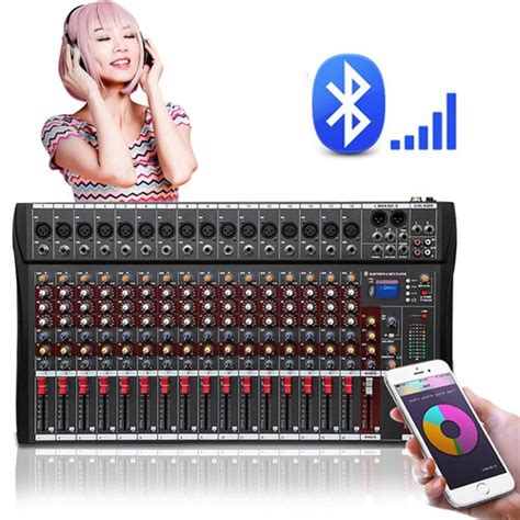 Buy 16 Channel Bluetooth DJ Mixing Console Karaoke Amplifier Digital ...