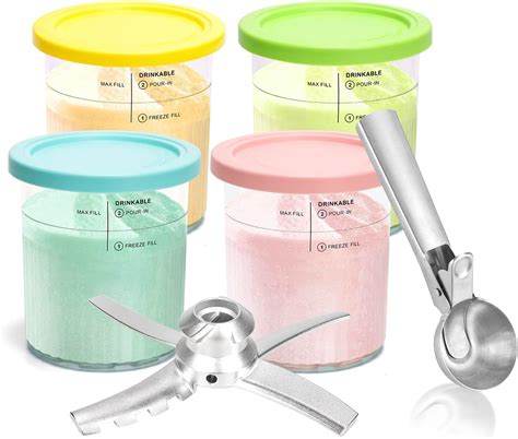 Amazon.com: CUTIECLUB 4 Ice Cream Pint Containers 24oz and Lids ...